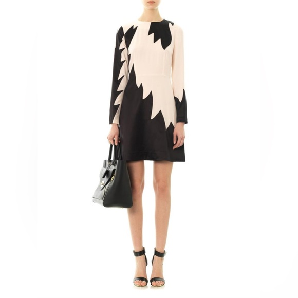 Marc Jacobs black & white Colorblock graphic long sleeve dress 4 - Picture 1 of 4